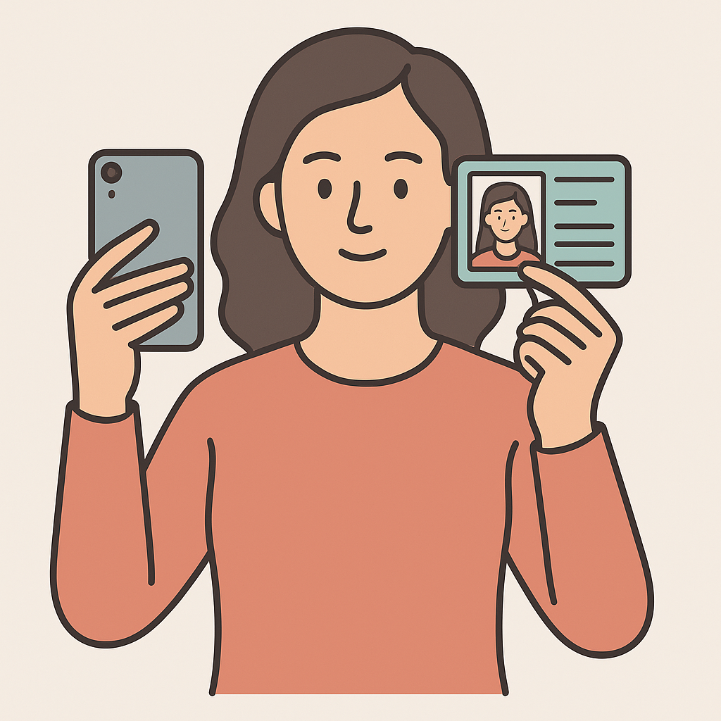 Exemplo de selfie com RG